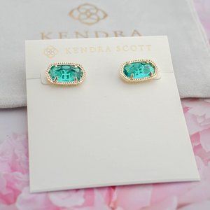 Kendra Scott Ellie Gold Stud Earrings in London Blue